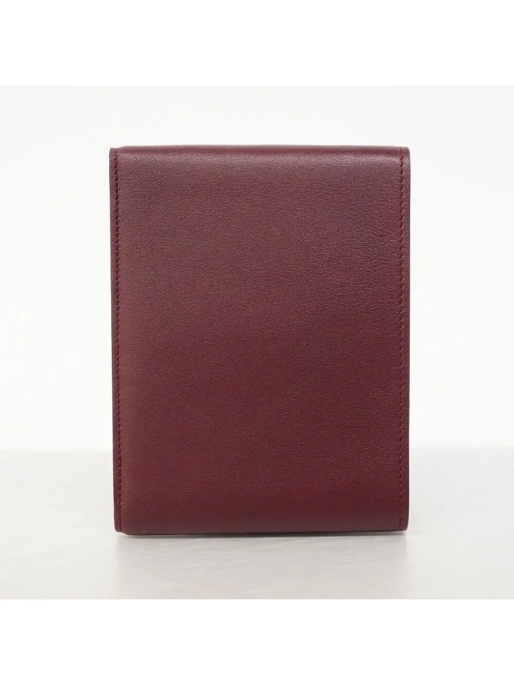 Cartier Trifold Wallet Must Leather Bordeaux Silver